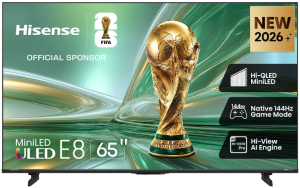 Hisense 65 Inch E8S UHD Mini LED 144Hz Smart TV