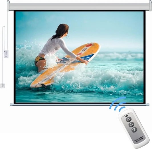 HTPNEO 150 Inch Electronic Projector Screen With Remote 1 HTPNEO 150 Inch Electronic Projector Screen With Remote