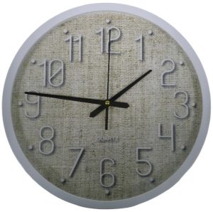 Casey Analog 30cm Round Face White with Black Quartz Wall Clock
