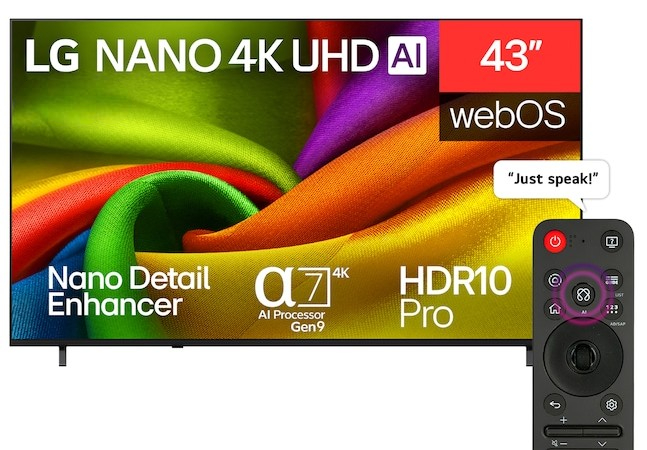 LG 43 Inch NU850B6LA NANO 4K UHD Smart TV 1 LG 43 Inch NU850B6LA NANO 4K UHD Smart TV