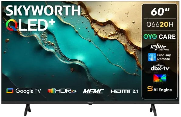 Skyworth 60 Inch Q6620H UHD QLED Google TV 1 Skyworth 60 Inch Q6620H UHD QLED Google TV