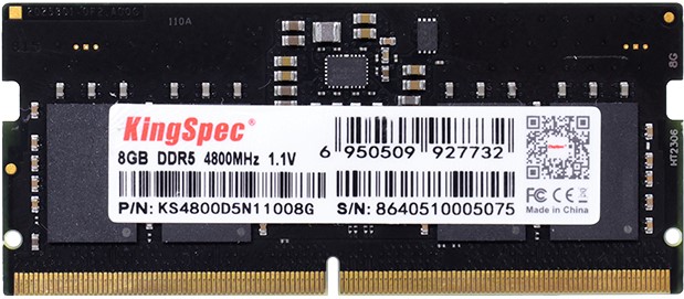 KingSpec DDR5 8GB SODIMM Memory Module 1 KingSpec DDR5 8GB SODIMM Memory Module