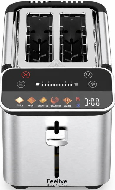 Feelive 2 Slice Stainless Steel Digital Smart Toaster 1 Feelive 2 Slice Stainless Steel Digital Smart Toaster